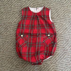 Sal & Pimenta red tartan plaid bubble romper